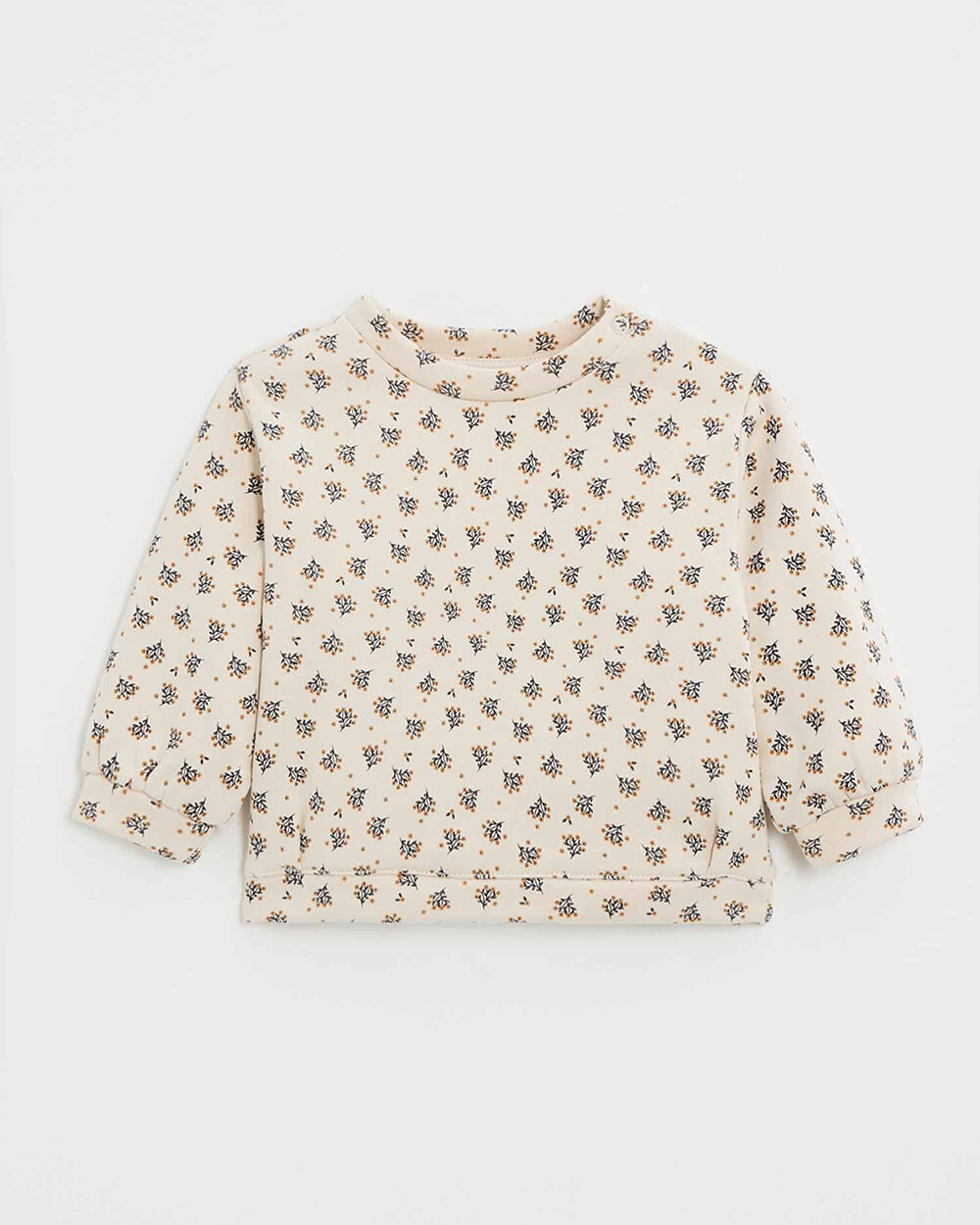 Printed fleece sweatshirt Gold button print  Natalys