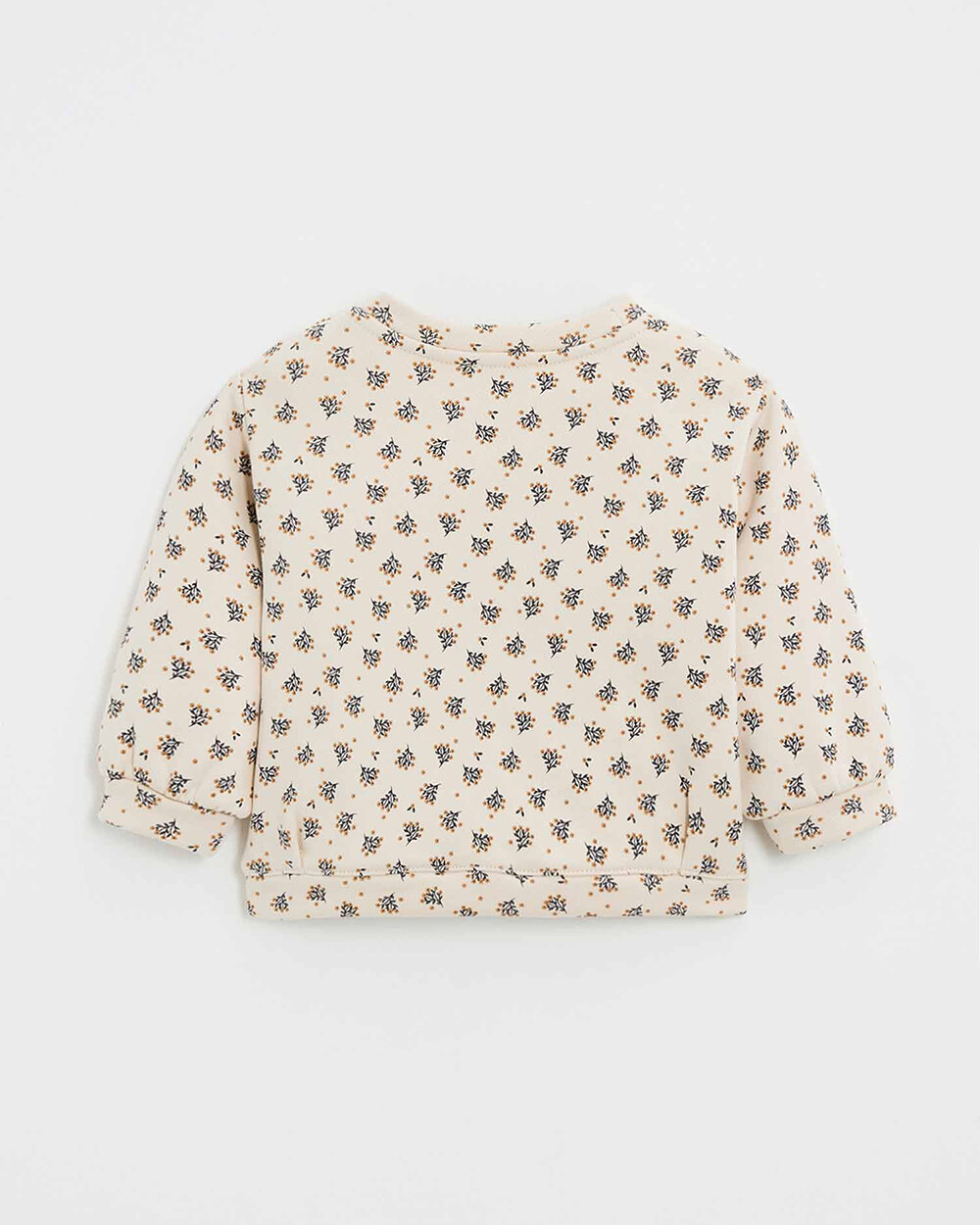 Printed fleece sweatshirt Gold button print  Natalys