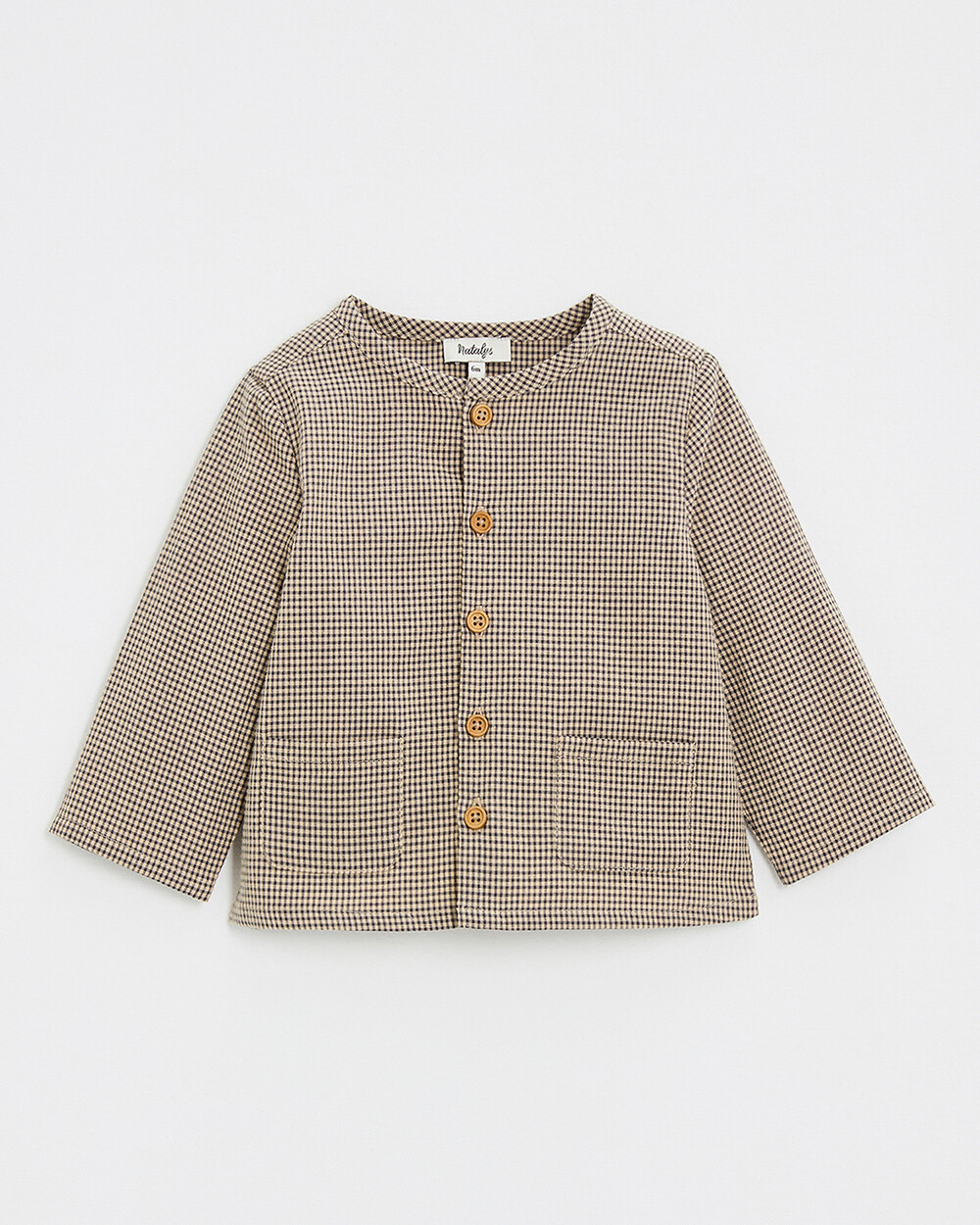 Gingham shirt Anthracite grey/beige color  Natalys