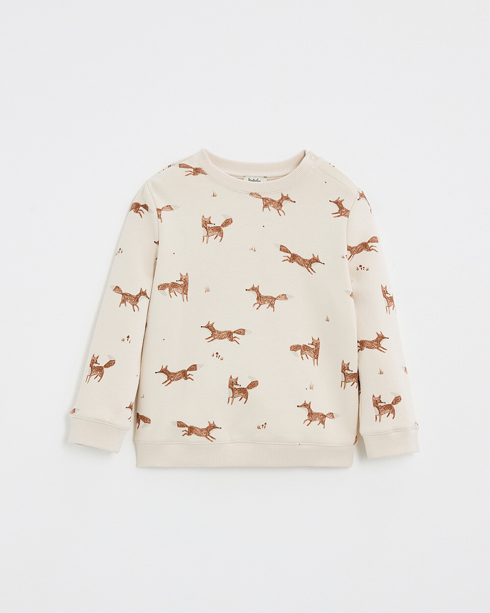 Printed fleece sweatshirt Fox print  Natalys