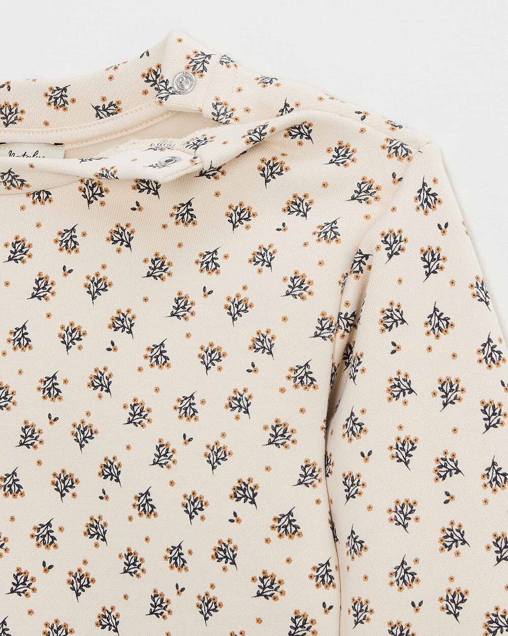 Printed fleece sweatshirt Gold button print  Natalys