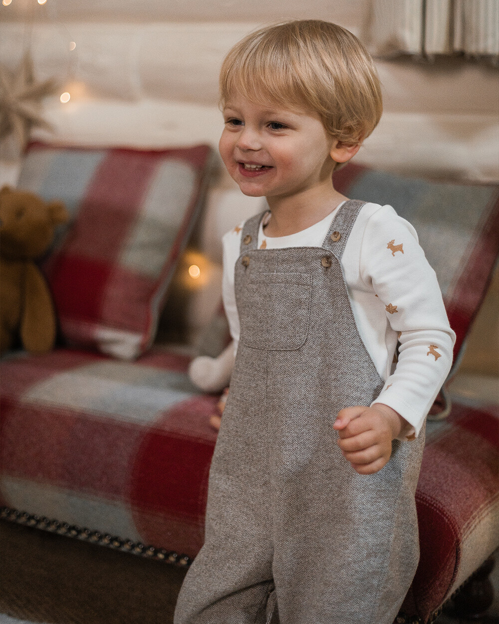 Flannel overalls Beige color  Natalys