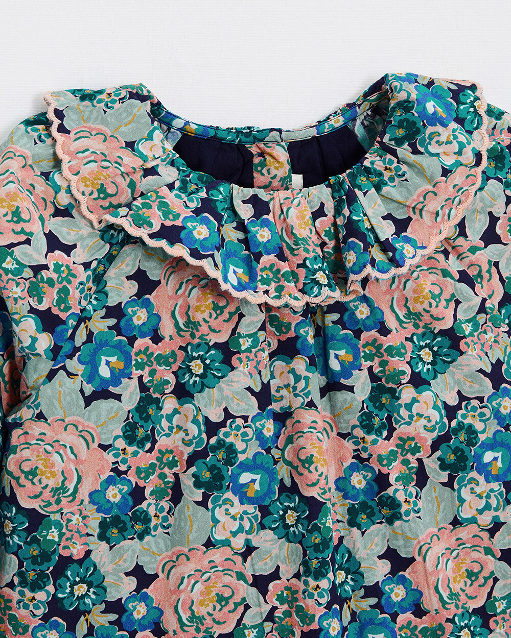 Printed poplin blouse Large flower print  Natalys