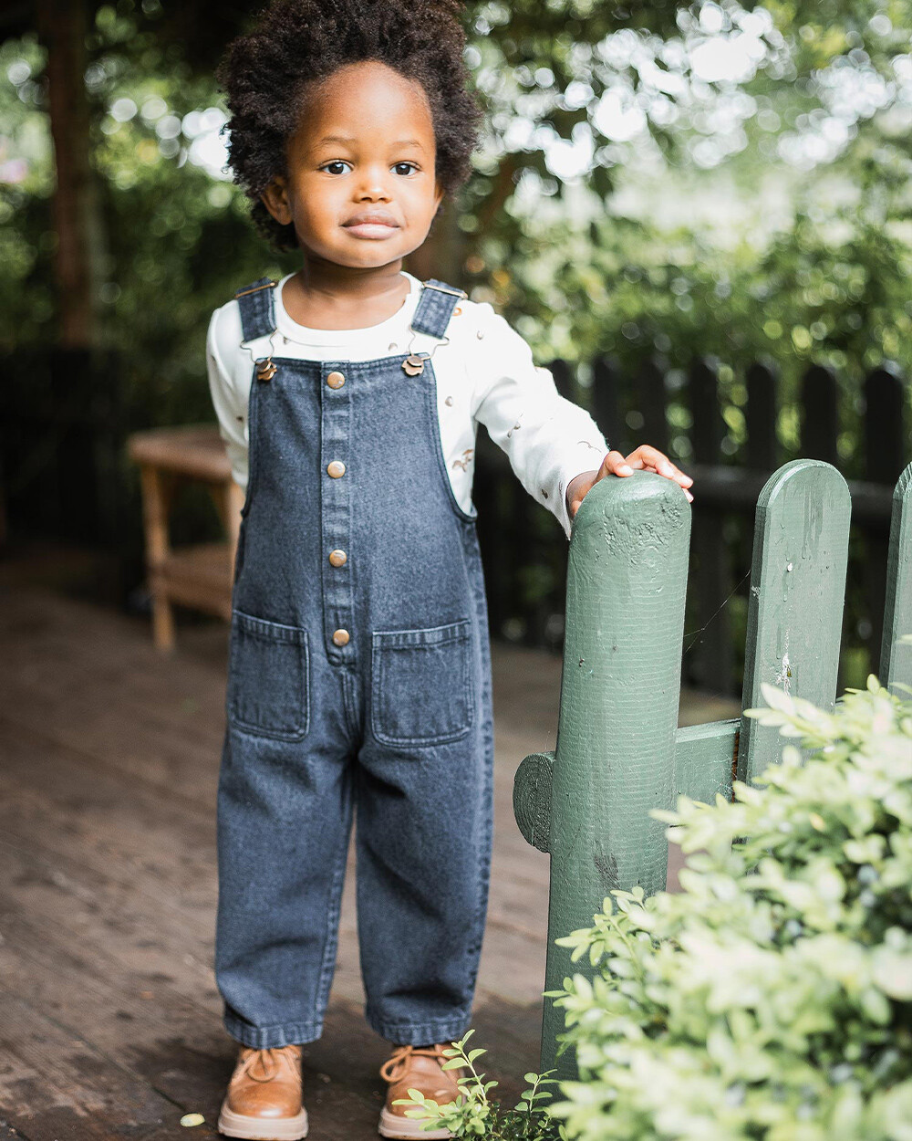 Long denim overalls Charcoal gray color  Natalys