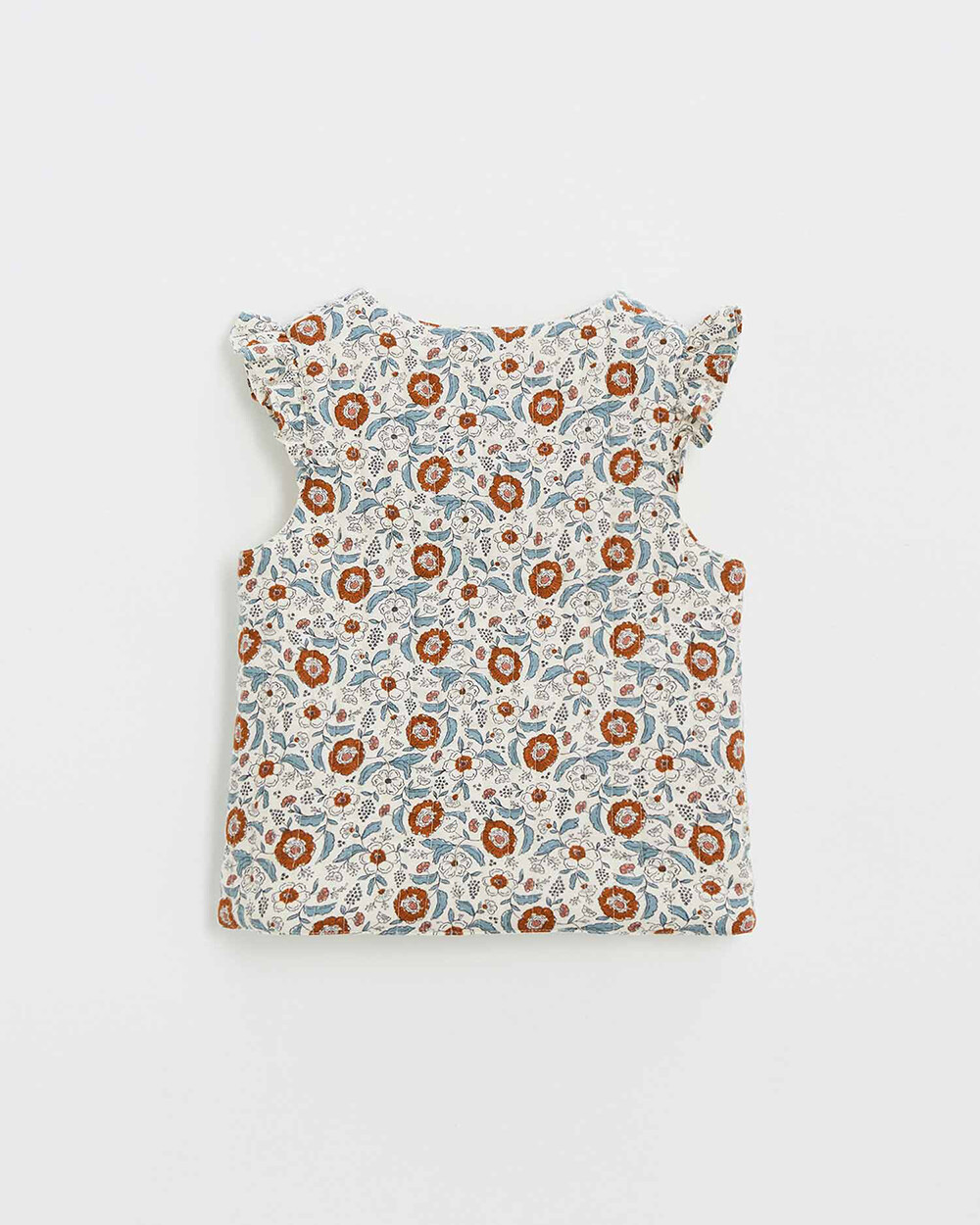 Printed sleeveless vest Folk flower print  Natalys