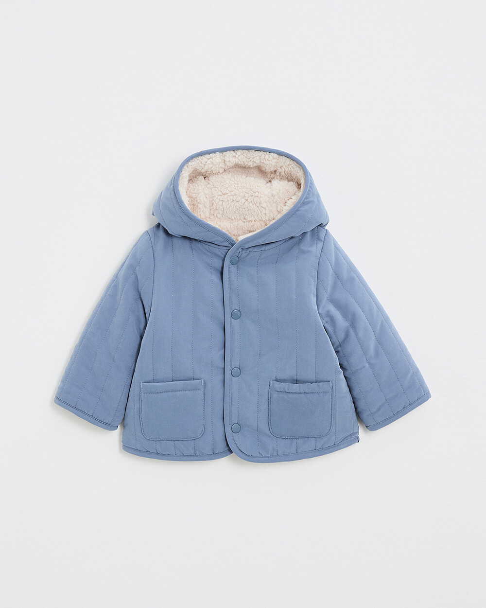 Reversible water-repellent coat Night blue color  Natalys