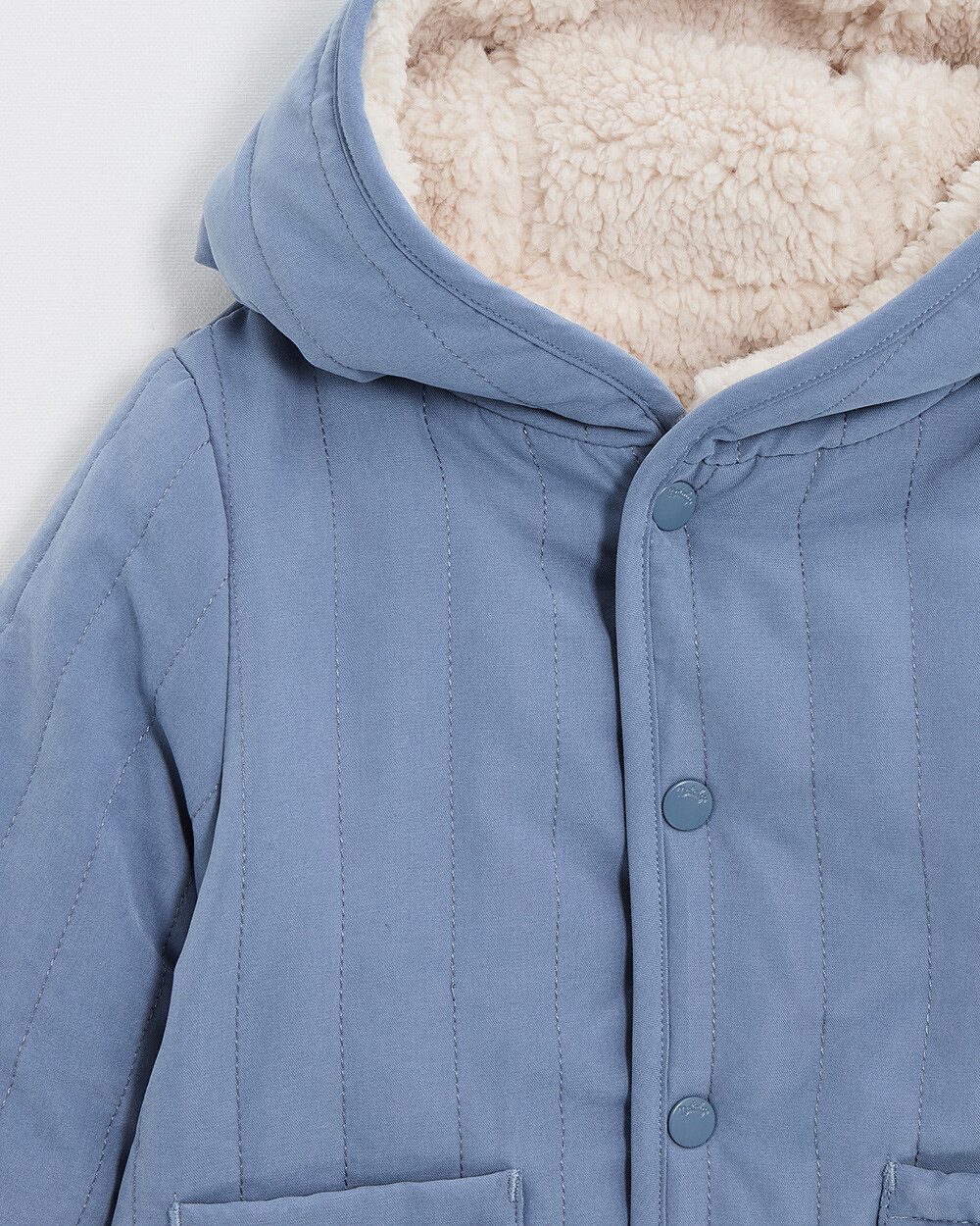 Reversible water-repellent coat Night blue color  Natalys