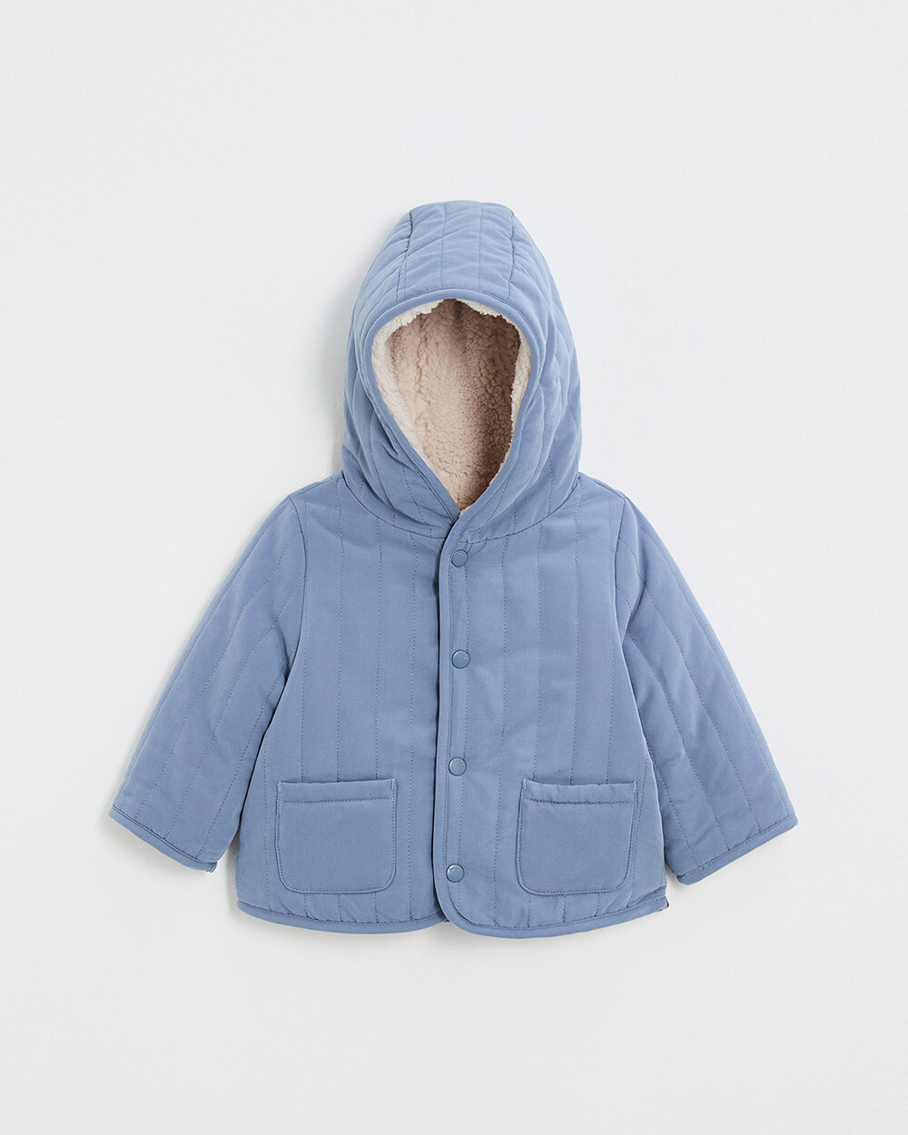 Reversible water-repellent coat Night blue color  Natalys