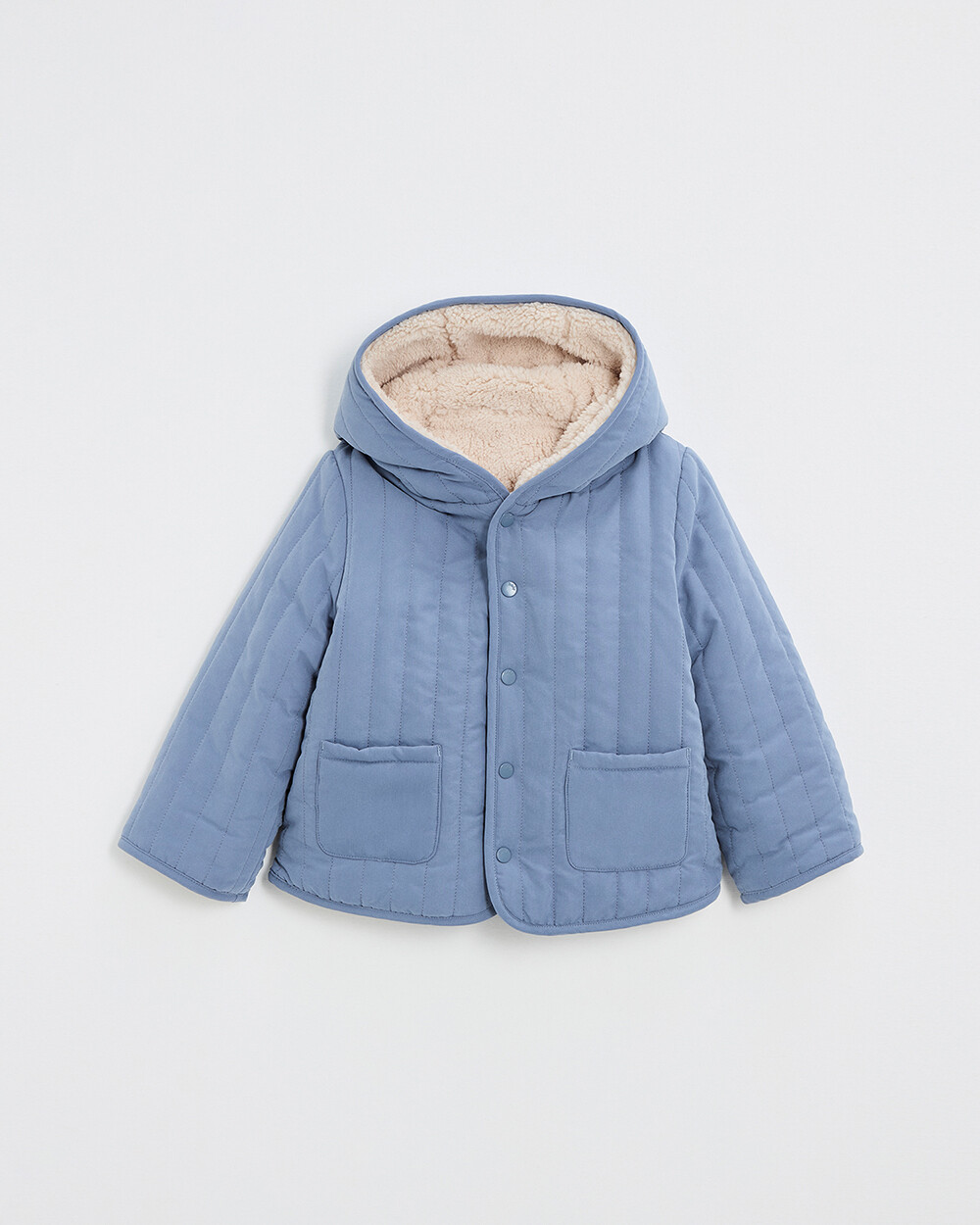 Reversible water-repellent coat Night blue color  Natalys