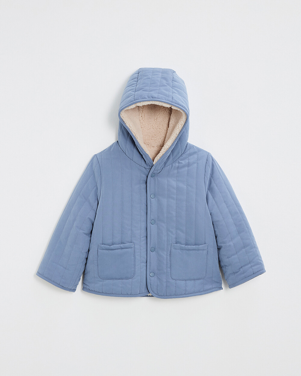 Reversible water-repellent coat Night blue color  Natalys