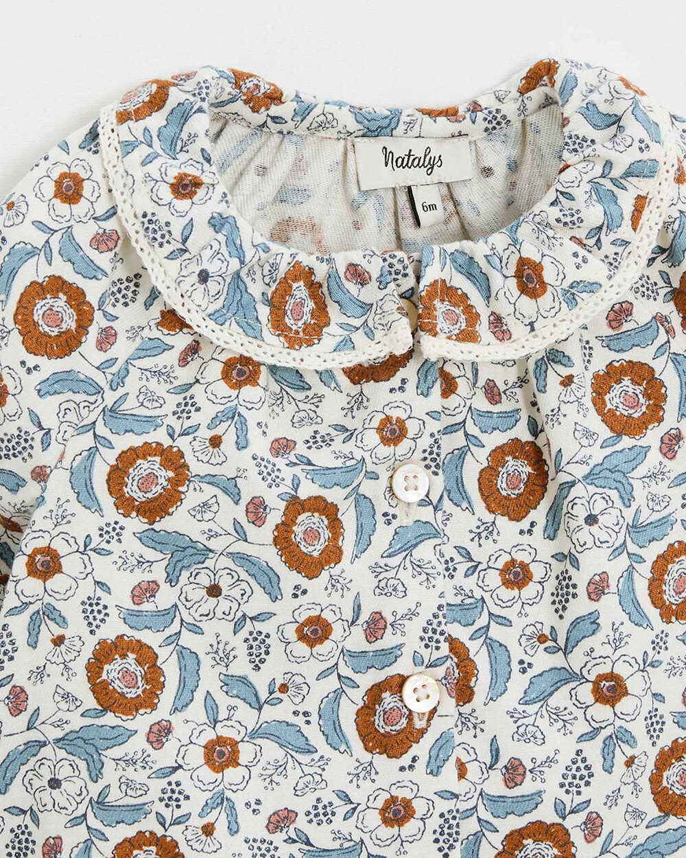 Two-piece printed pajamas Folk flower print  Natalys