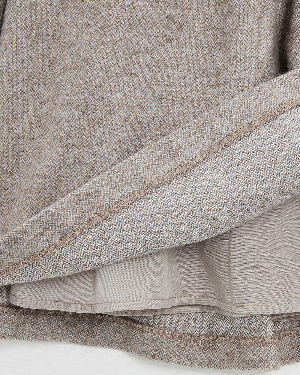 Long sleeve flannel dress Beige color  Natalys