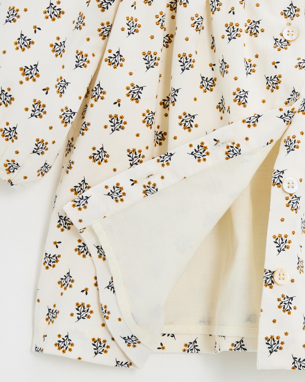 Long sleeve velvet dress Gold button print  Natalys