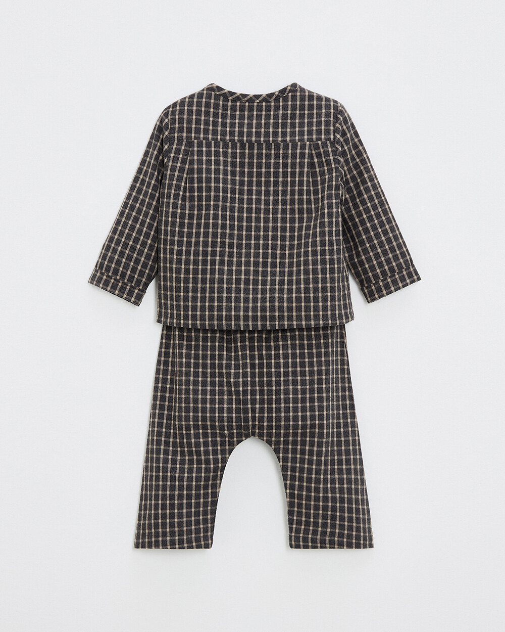 Two-piece flannel pajamas Heather anthracite gray color  Natalys