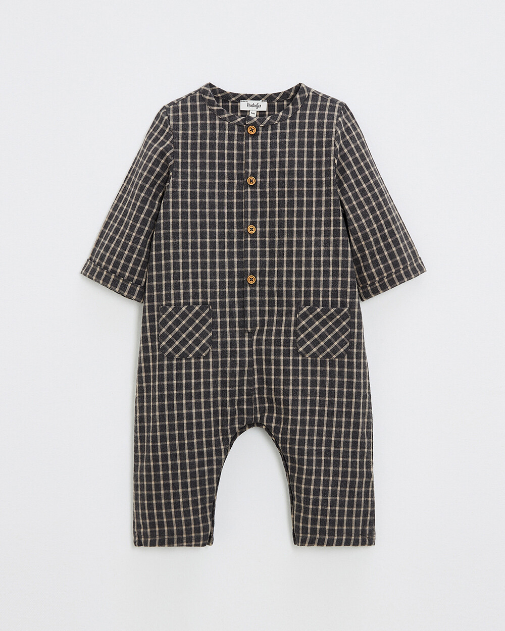 One-piece flannel pajamas Heather anthracite gray color  Natalys