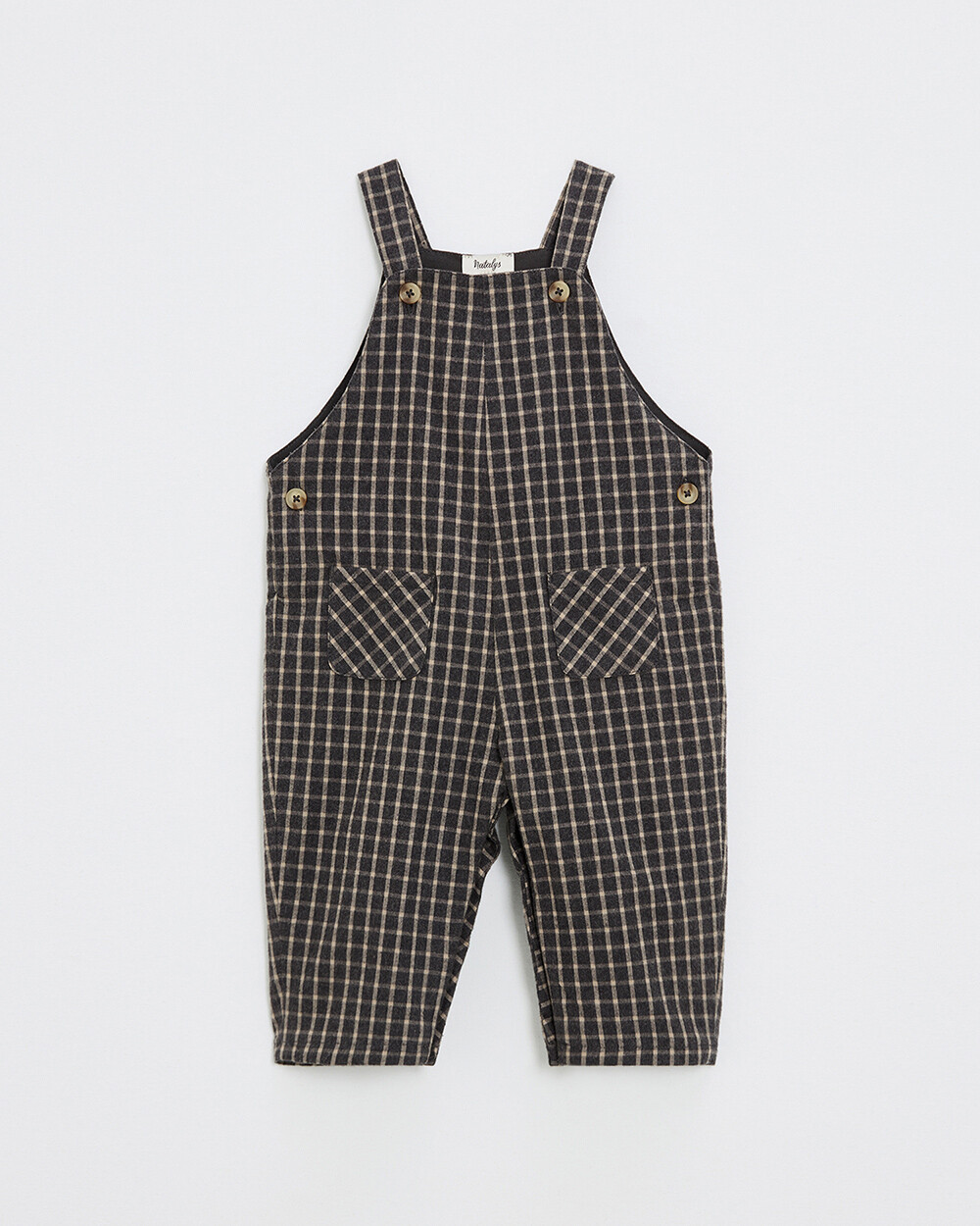 Long flannel overalls Heather anthracite gray color  Natalys