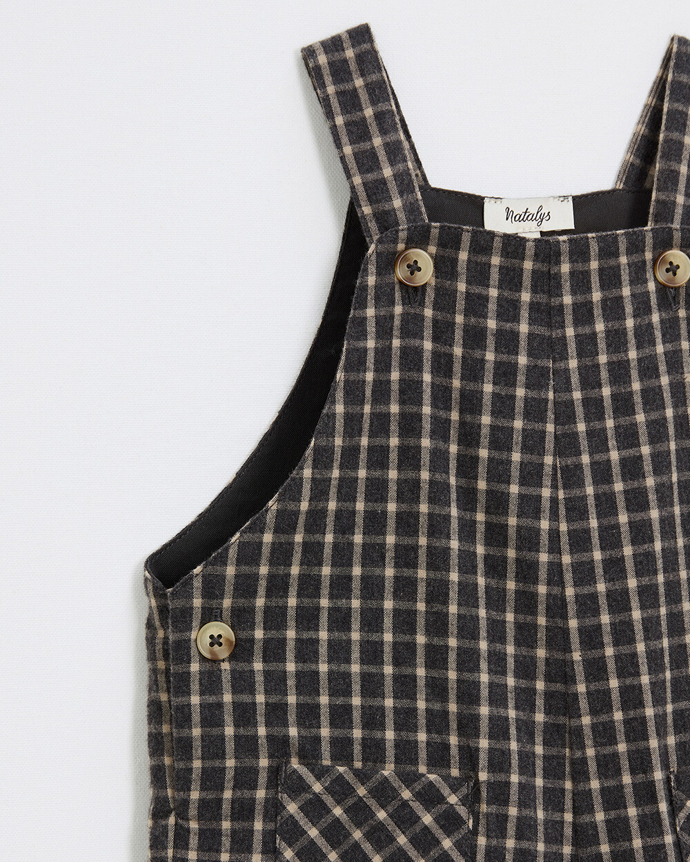 Long flannel overalls Heather anthracite gray color  Natalys