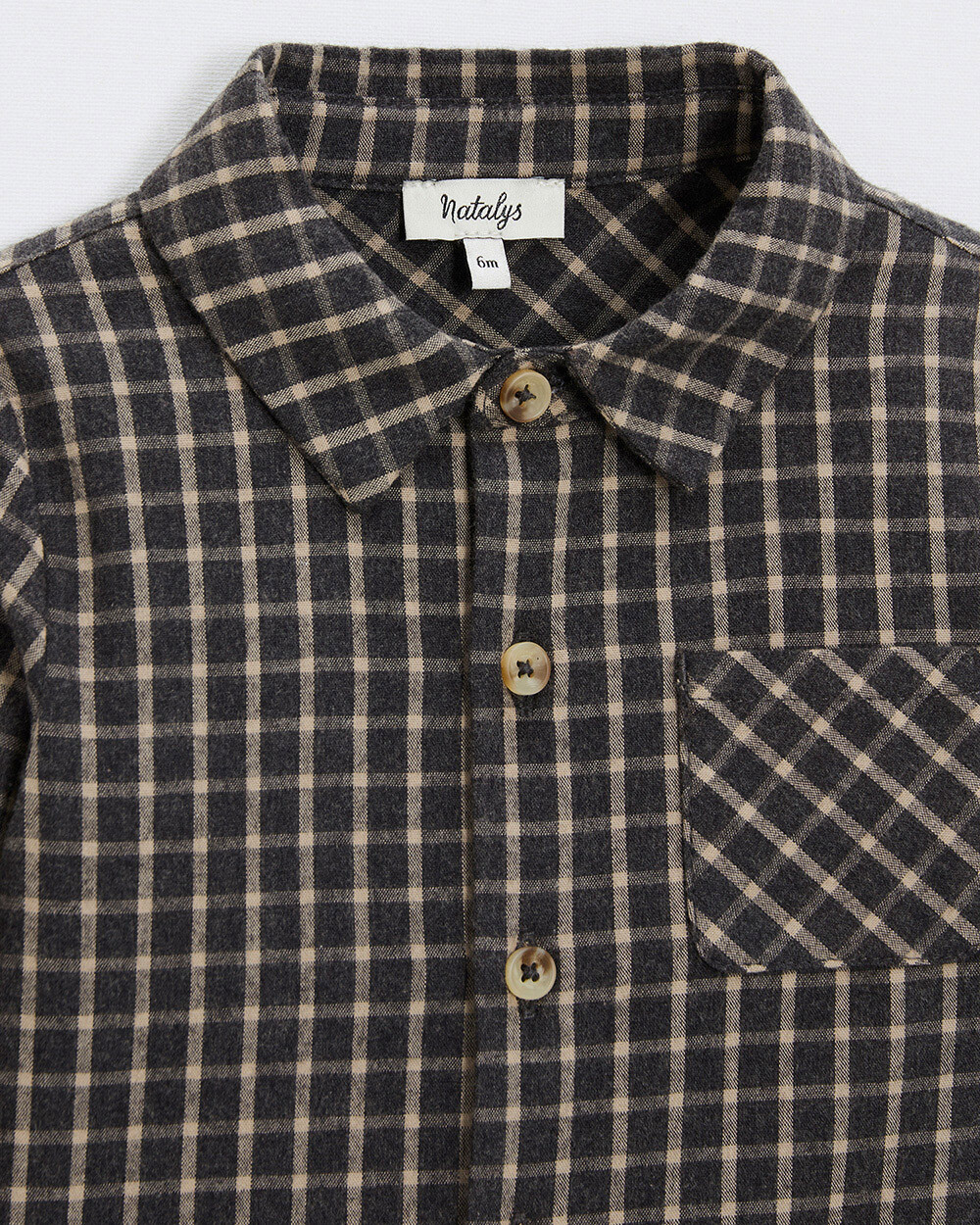 Flannel shirt Heather anthracite gray color Natalys