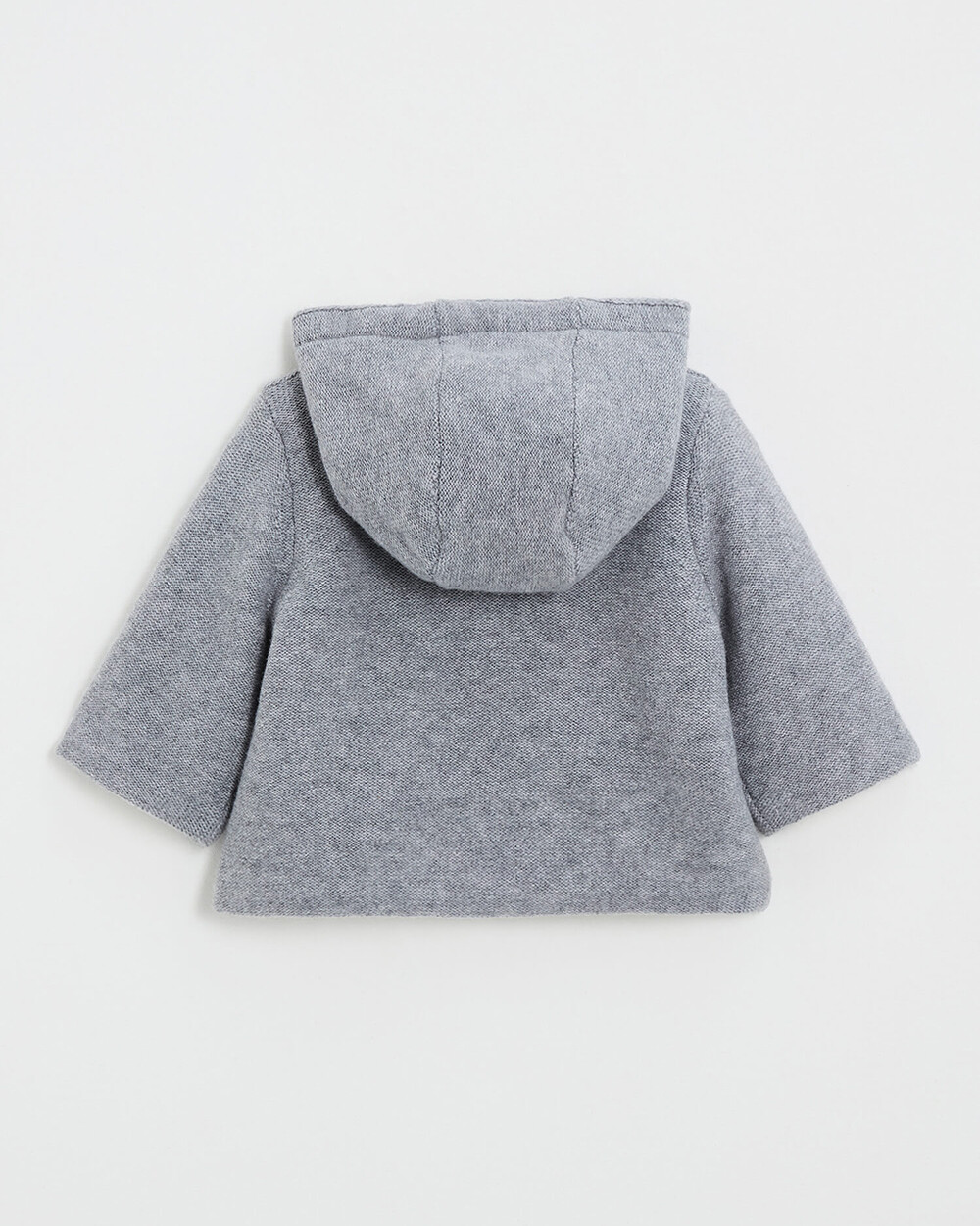Merino wool hooded jacket Grey color  Natalys