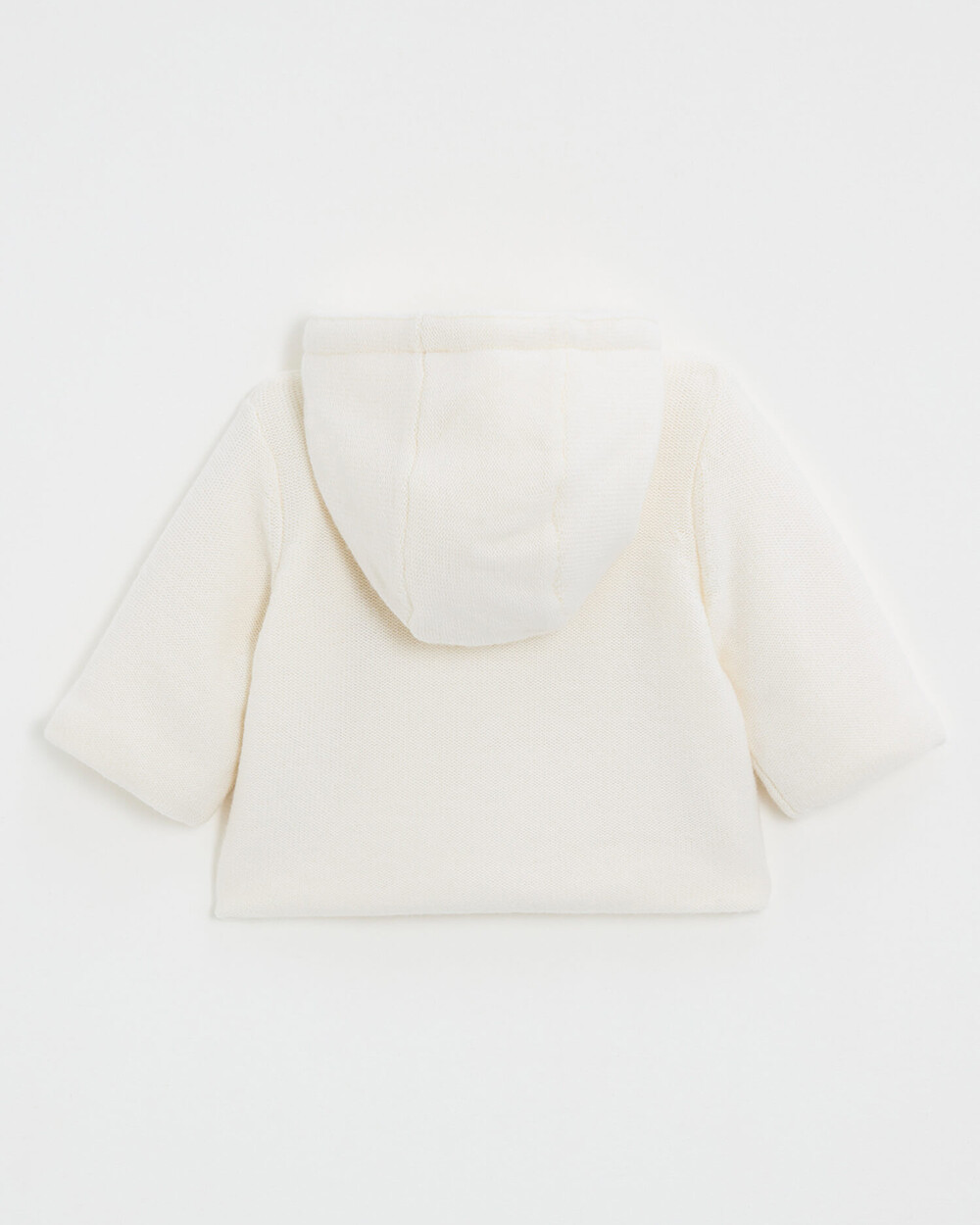Merino wool hooded jacket Ecru color  Natalys
