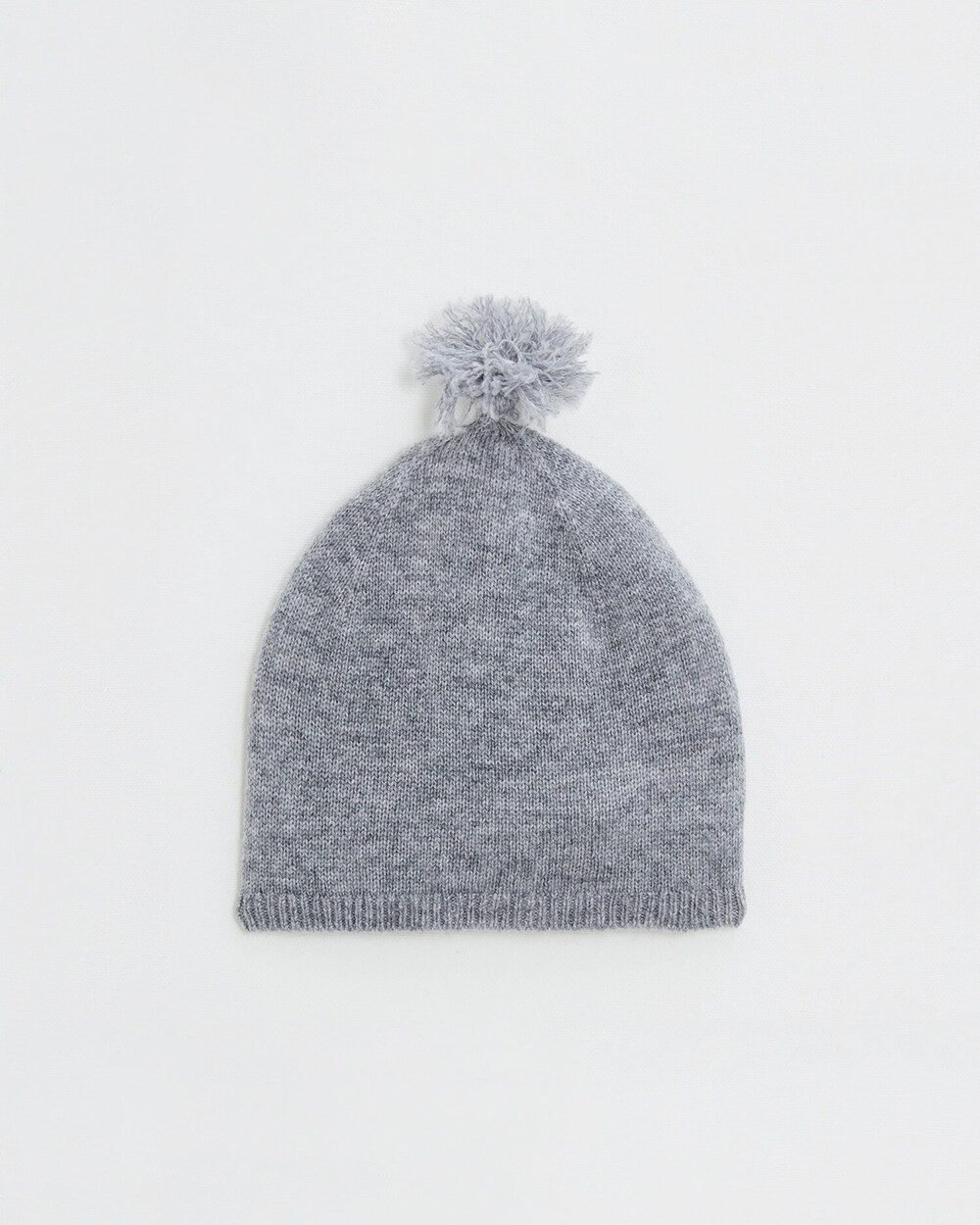Merino wool pom pom hat Grey color  Natalys