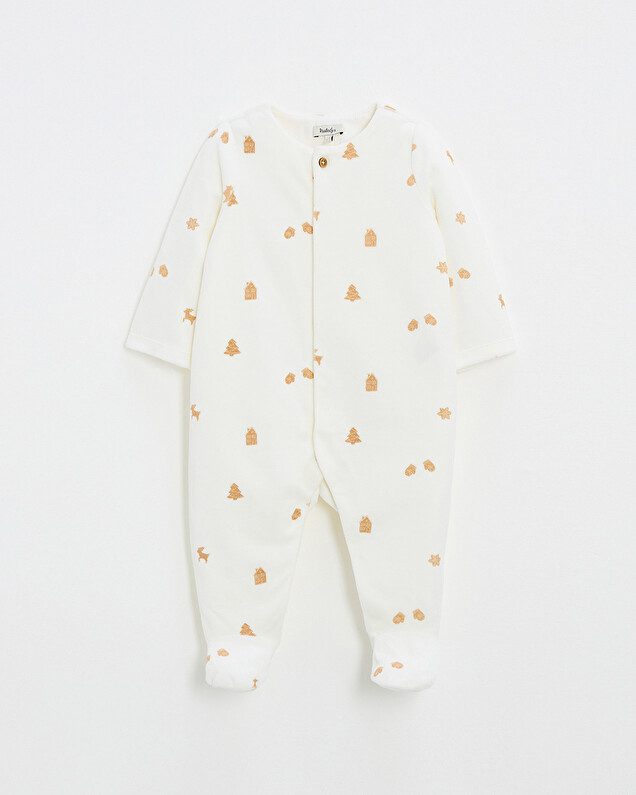 Printed velvet sleepsuit Cookie print  Natalys