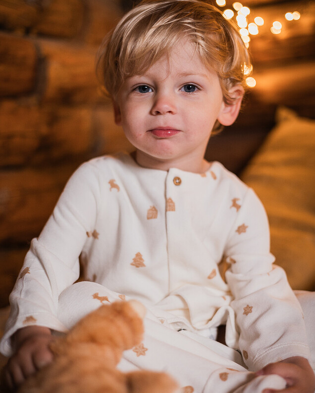 Printed velvet sleepsuit Cookie print  Natalys