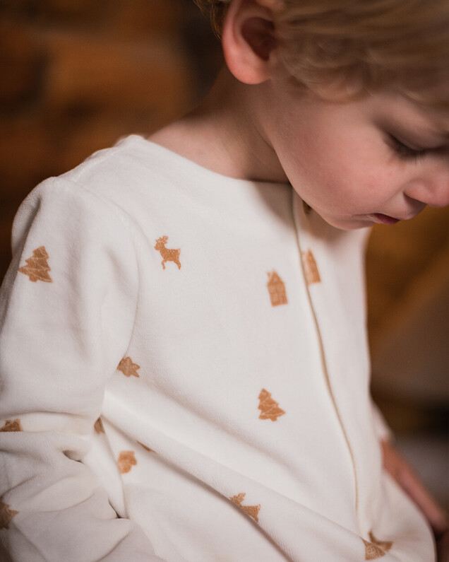 Printed velvet sleepsuit Cookie print  Natalys