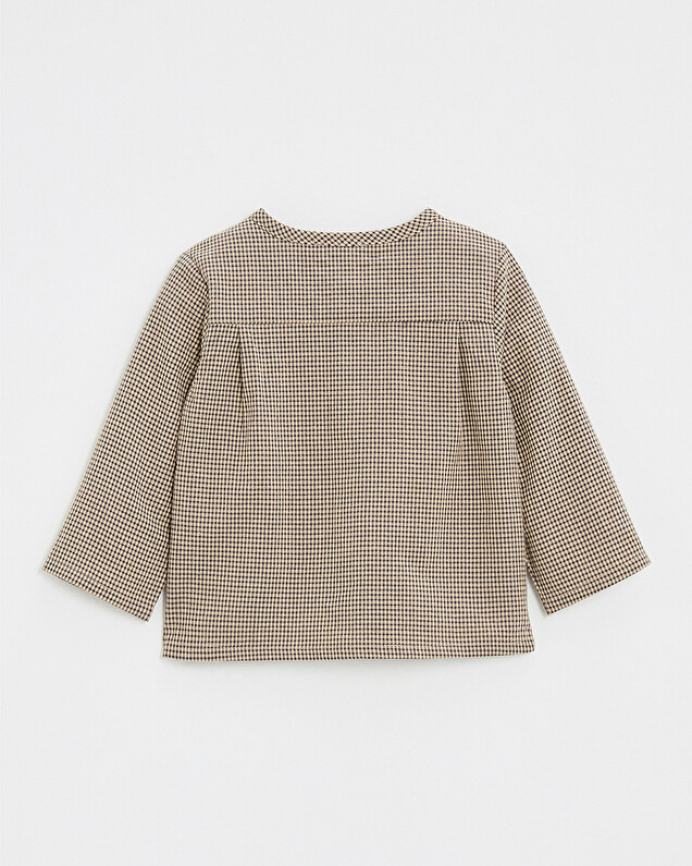 Gingham shirt Anthracite grey/beige color  Natalys