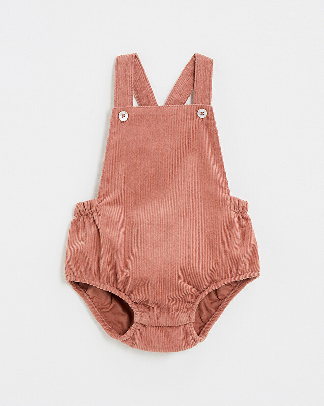 Velvet romper Begonia pink colors  Natalys