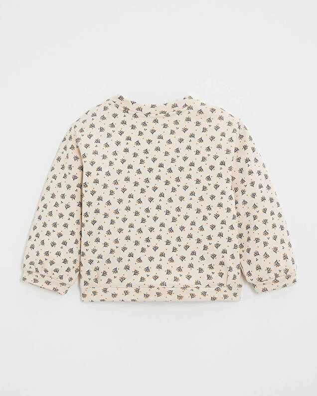 Printed fleece sweatshirt Gold button print  Natalys