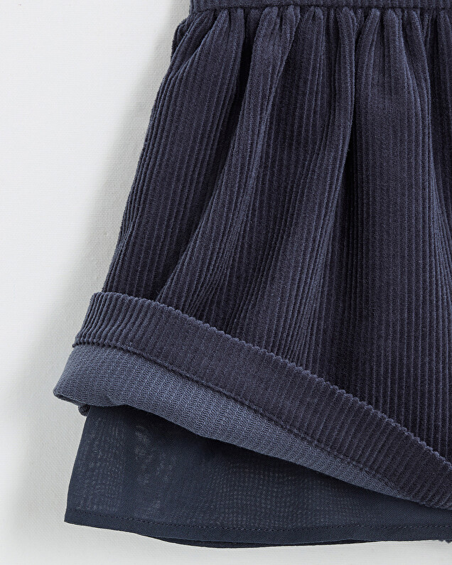 Velvet overall dress Night blue color  Natalys