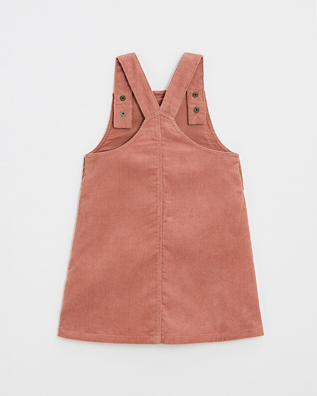 Velvet overall dress Begonia pink colors  Natalys