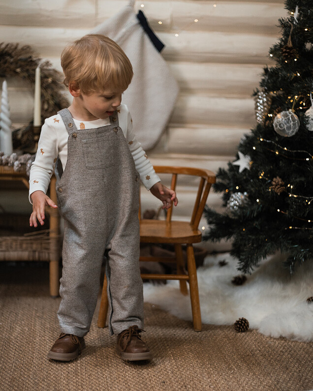 Flannel overalls Beige color  Natalys