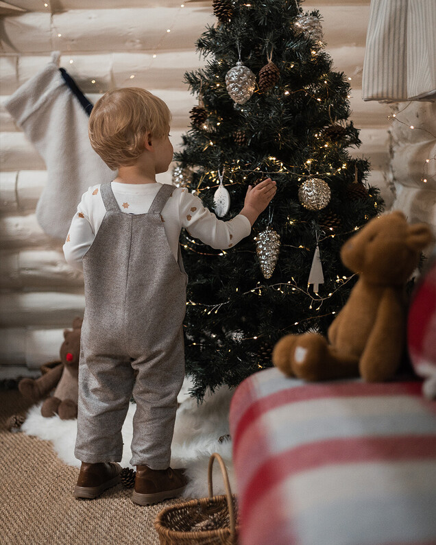 Flannel overalls Beige color  Natalys