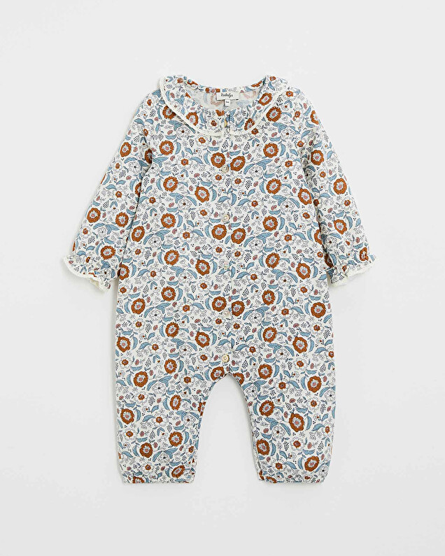 One-piece printed pajamas Folk flower print  Natalys