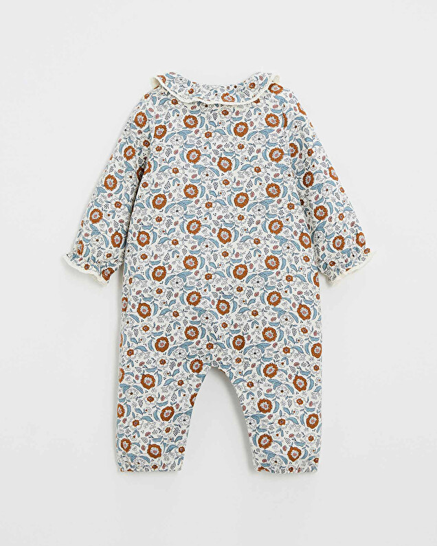 One-piece printed pajamas Folk flower print  Natalys
