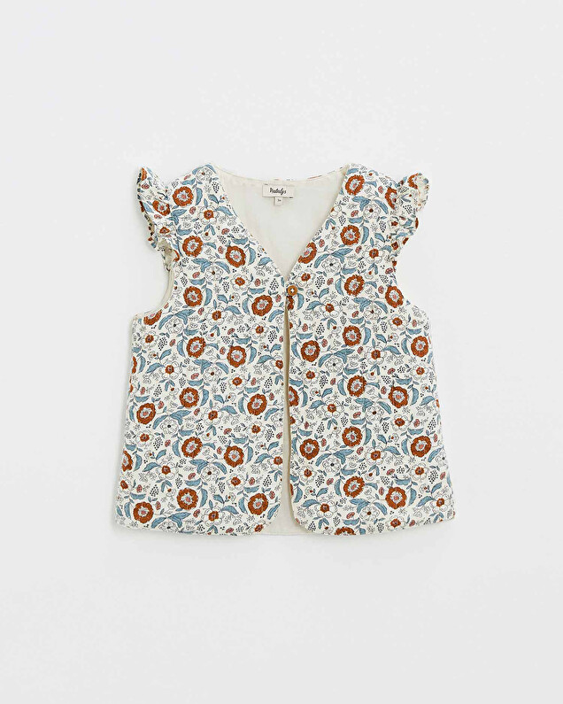 Printed sleeveless vest Folk flower print  Natalys