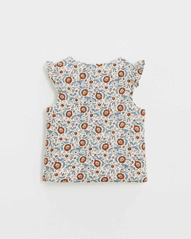 Printed sleeveless vest Folk flower print  Natalys