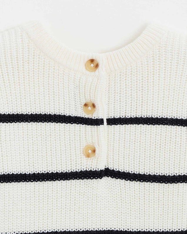 Striped knit sweater Ecru color  Natalys