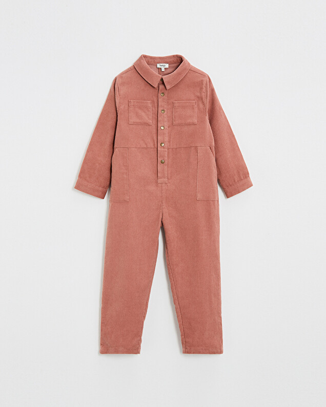 Velvet jumpsuit Begonia pink colors  Natalys