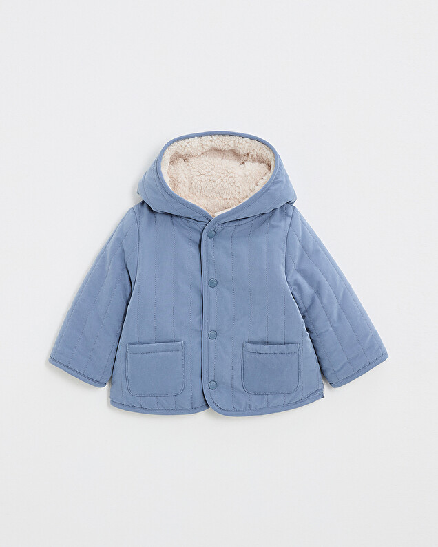 Reversible water-repellent coat Night blue color  Natalys