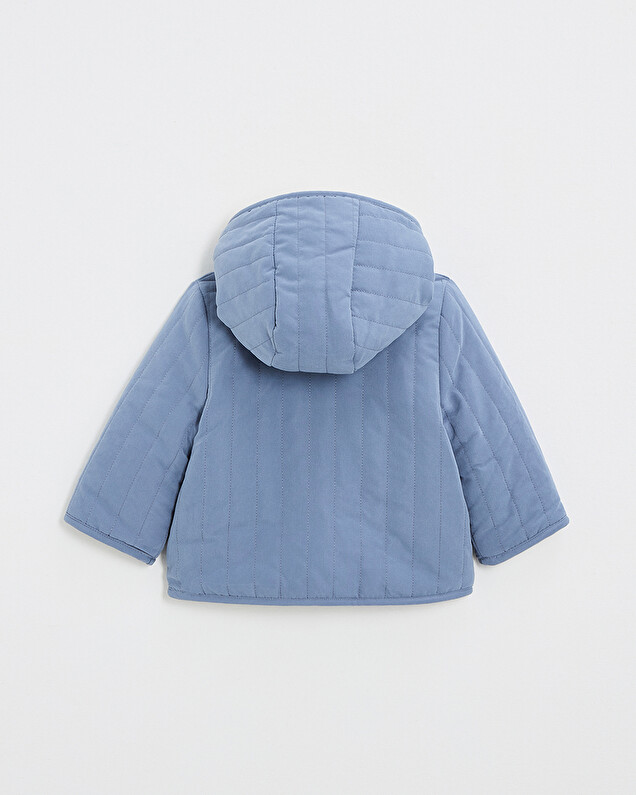 Reversible water-repellent coat Night blue color  Natalys