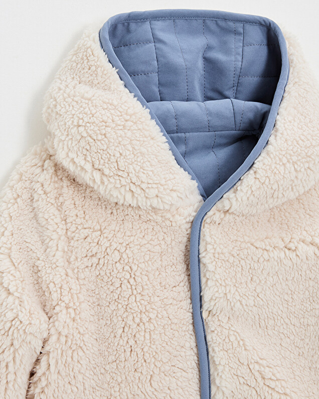 Reversible water-repellent coat Night blue color  Natalys