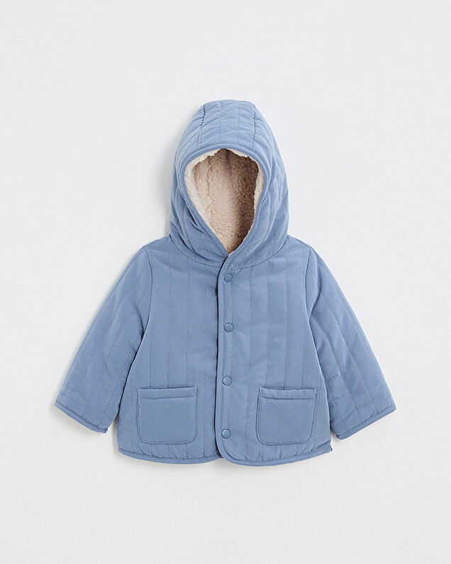 Reversible water-repellent coat Night blue color  Natalys