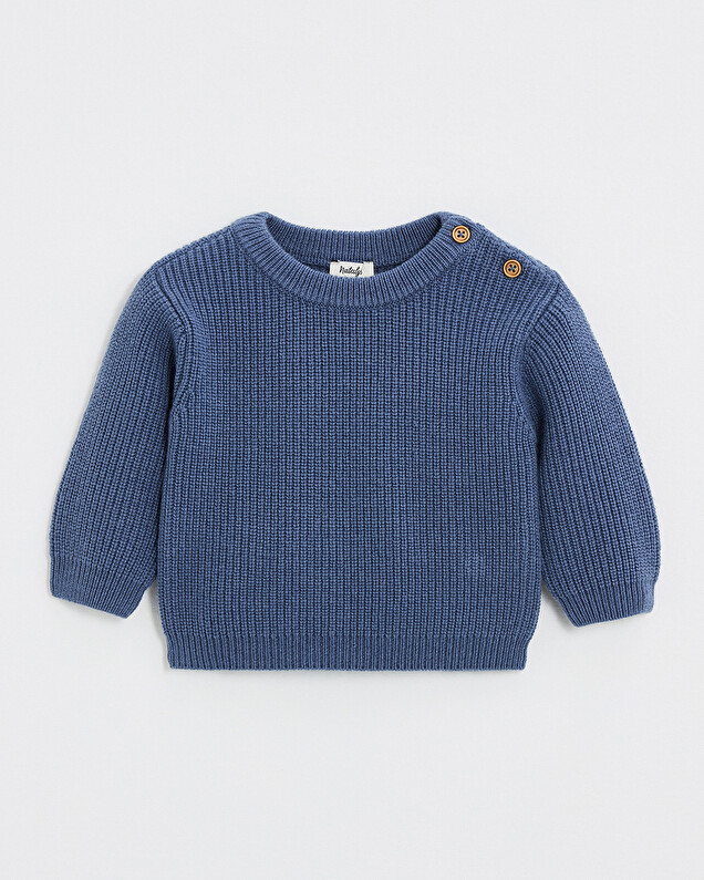 Fancy knit sweater Night blue color  Natalys