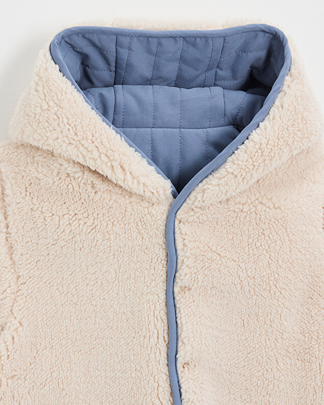 Reversible water-repellent coat Night blue color  Natalys