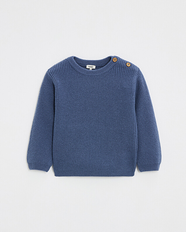 Fancy knit sweater Night blue color  Natalys