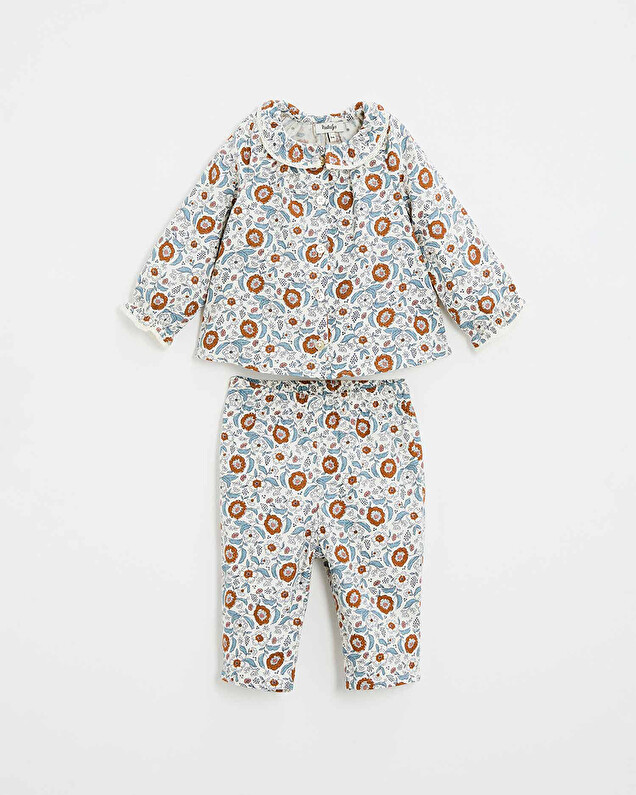 Two-piece printed pajamas Folk flower print  Natalys