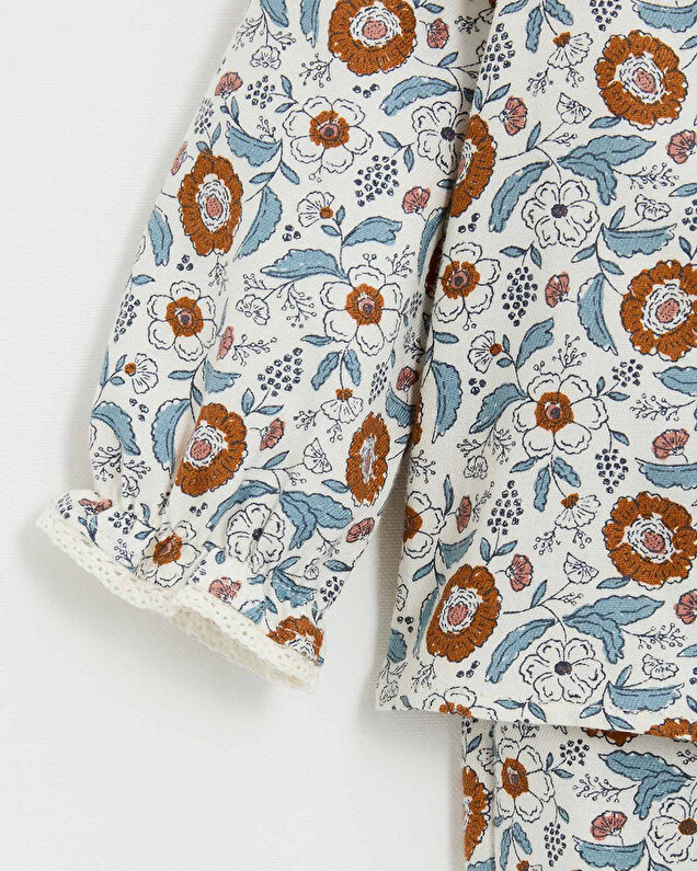 Two-piece printed pajamas Folk flower print  Natalys